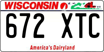 WI license plate 672XTC