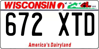 WI license plate 672XTD