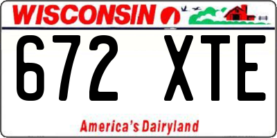 WI license plate 672XTE