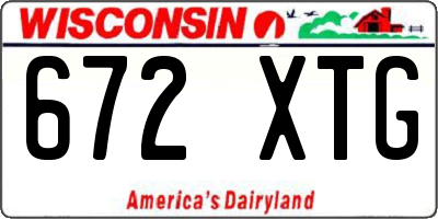 WI license plate 672XTG