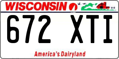 WI license plate 672XTI