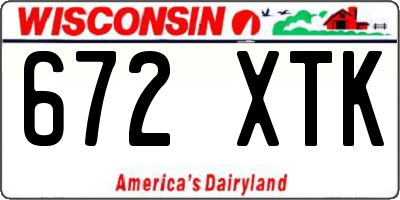 WI license plate 672XTK