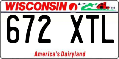 WI license plate 672XTL