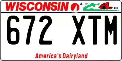 WI license plate 672XTM