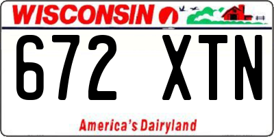 WI license plate 672XTN