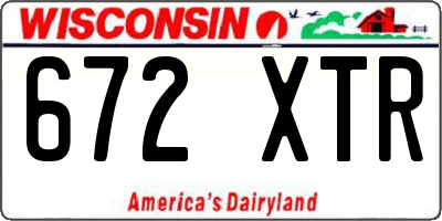 WI license plate 672XTR