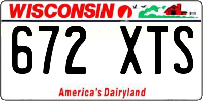 WI license plate 672XTS