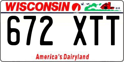 WI license plate 672XTT