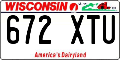 WI license plate 672XTU