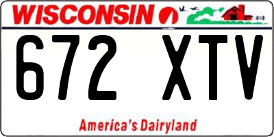 WI license plate 672XTV
