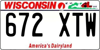 WI license plate 672XTW