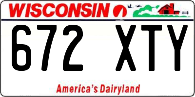 WI license plate 672XTY
