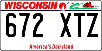 WI license plate 672XTZ