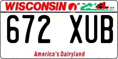 WI license plate 672XUB