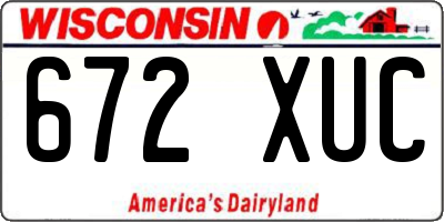 WI license plate 672XUC