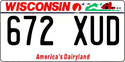 WI license plate 672XUD