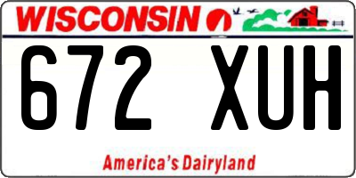 WI license plate 672XUH