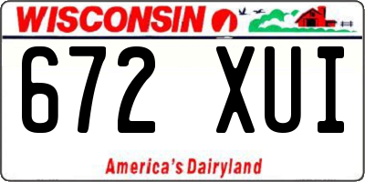 WI license plate 672XUI