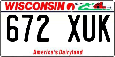 WI license plate 672XUK