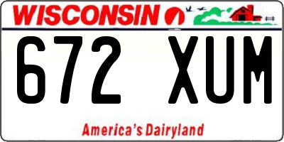 WI license plate 672XUM