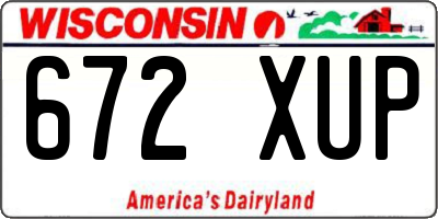 WI license plate 672XUP