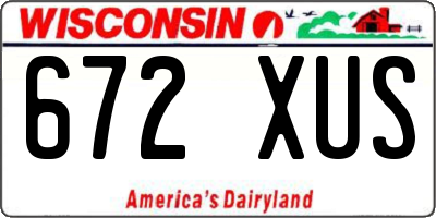 WI license plate 672XUS