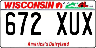 WI license plate 672XUX
