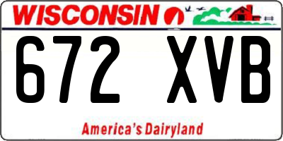 WI license plate 672XVB