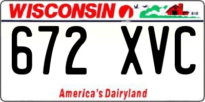 WI license plate 672XVC