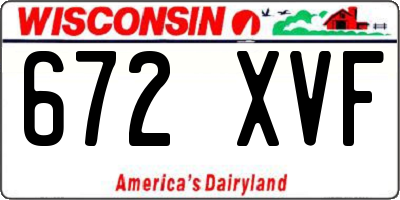 WI license plate 672XVF