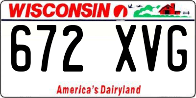 WI license plate 672XVG