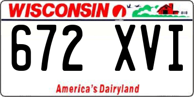 WI license plate 672XVI