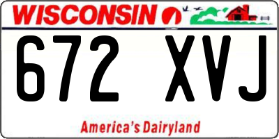 WI license plate 672XVJ