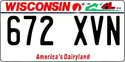 WI license plate 672XVN