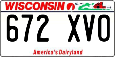 WI license plate 672XVO