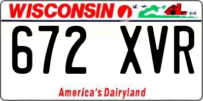 WI license plate 672XVR