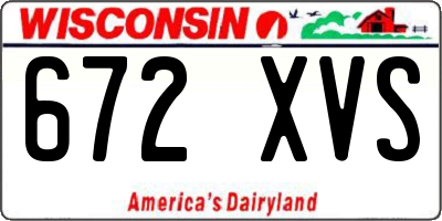 WI license plate 672XVS