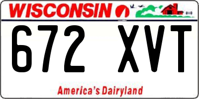 WI license plate 672XVT