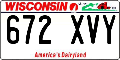 WI license plate 672XVY