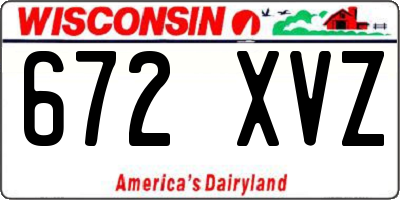 WI license plate 672XVZ