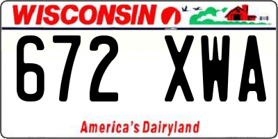 WI license plate 672XWA