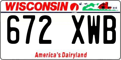 WI license plate 672XWB