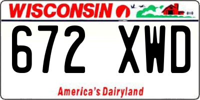 WI license plate 672XWD