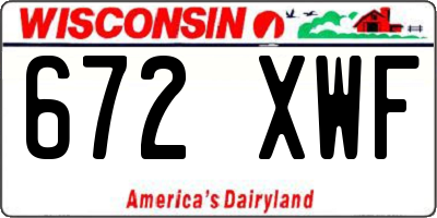 WI license plate 672XWF