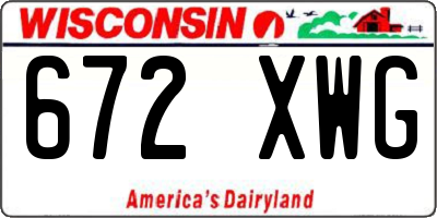 WI license plate 672XWG