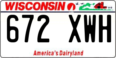 WI license plate 672XWH