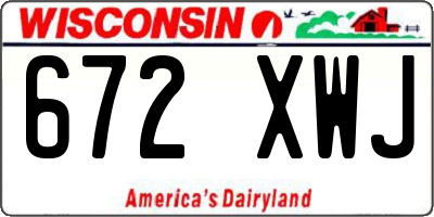 WI license plate 672XWJ