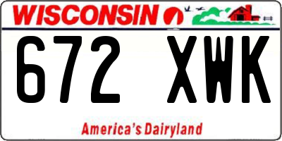 WI license plate 672XWK