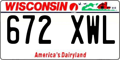 WI license plate 672XWL