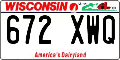 WI license plate 672XWQ